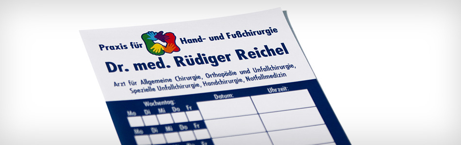 Corporate Design – Dr. med. Rüdiger Reichel – Praxis für Hand- und Fußchirurgie