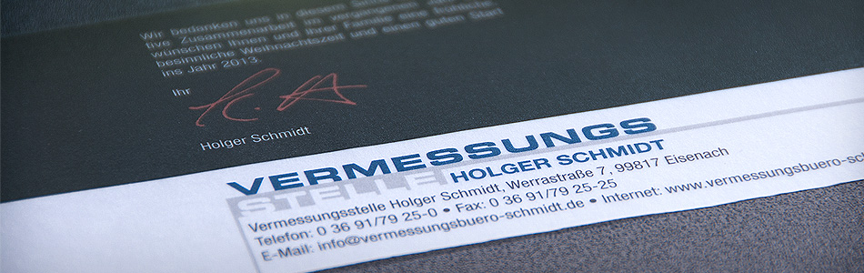 Printdesign – Vermessungsbüro Schmidt – Weihnachtskarte 2012