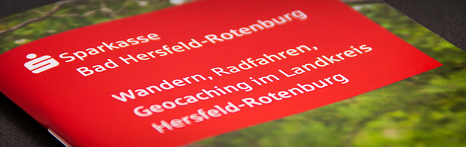 Printdesign – Sparkasse Bad Hersfeld-Rotenburg – Broschüre für Wanderer, Radfahrer und Geocacher