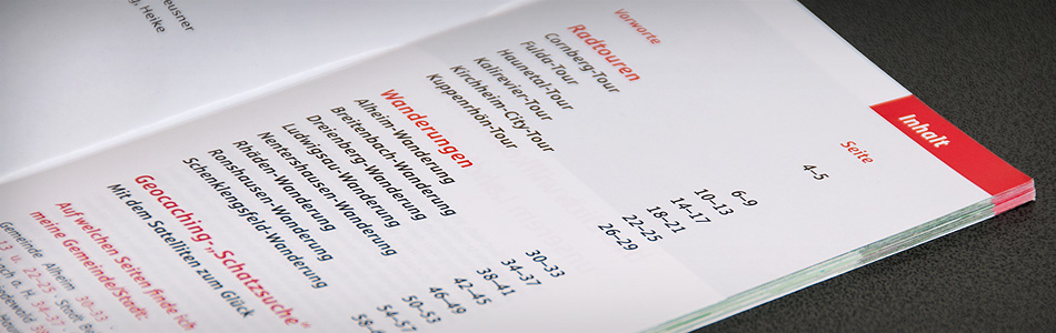 Printdesign – Sparkasse Bad Hersfeld-Rotenburg – Broschüre für Wanderer, Radfahrer und Geocacher
