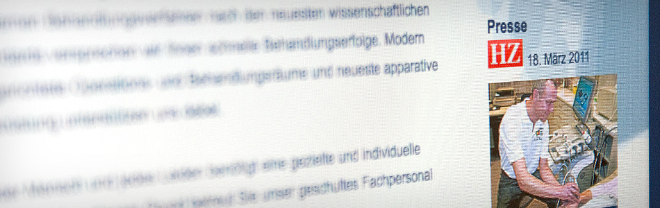 Webdesign – Dr. med. Rüdiger Reichel – Praxis für Hand- und Fußchirurgie