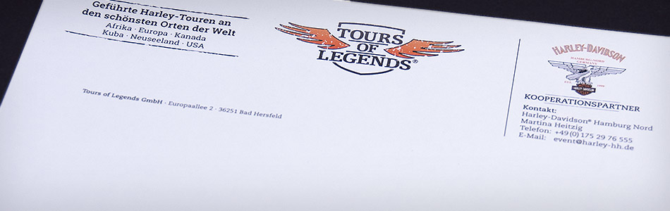 Corporate Design – Tours of Legends – Briefbogen