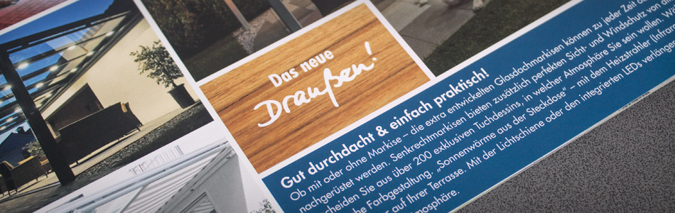 Printdesign – Schreinerei Ritz – Prospekt „Exclusive Glashäuser – Für mehr Wohnfühlen!“