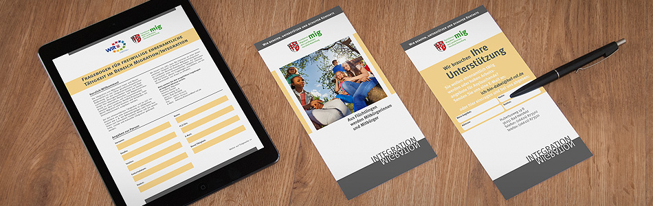 Printdesign – Fachdienst Migration des Landkreises Hersfeld-Rotenburg – Kampagne „Aus Flüchtlingen werden Mitbürgerinnen und Mitbürger“