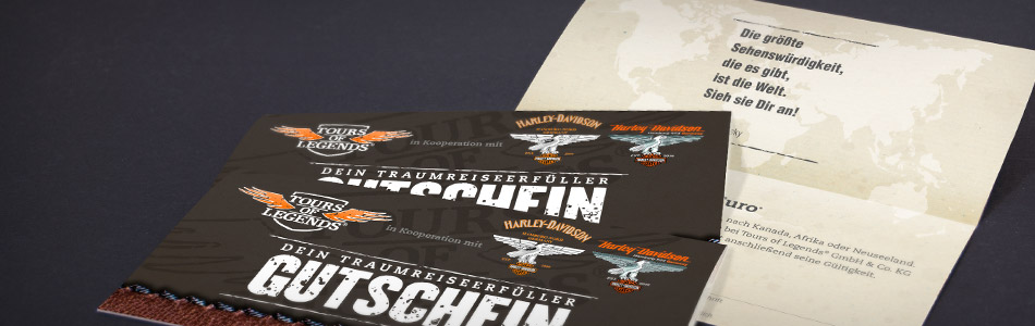 Corporate Design – Tours of Legends – Gutschein