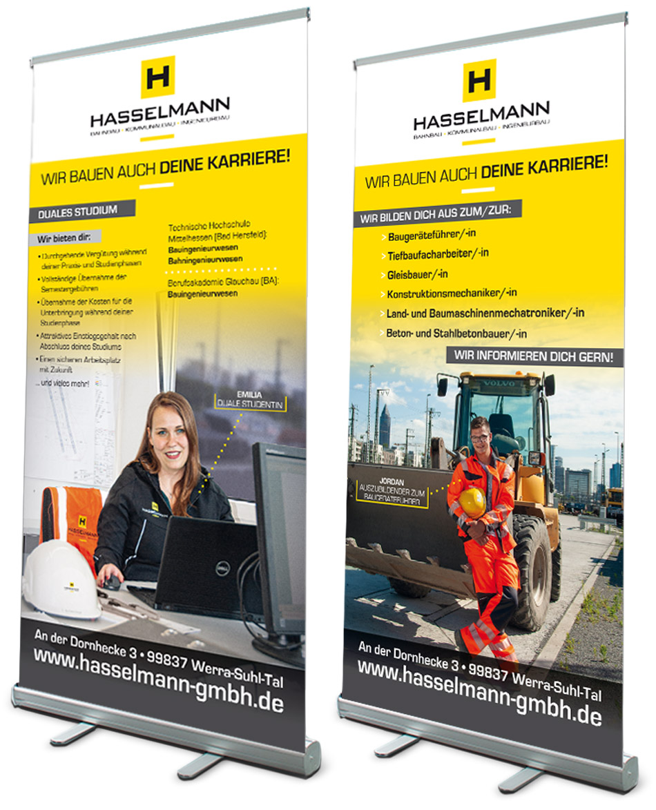 Printdesign – Hasselmann GmbH – Roll-Up-Banner