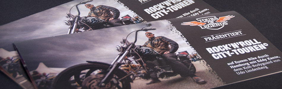 Printdesign – Tours of Legends – Rock’n’Roll City-Touren Folder