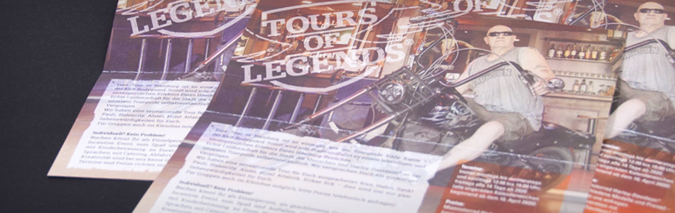 Printdesign – Tours of Legends – Rock’n’Roll City-Touren Folder