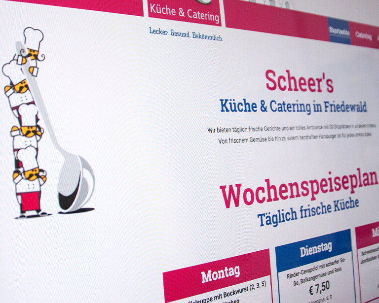 Responsive Webdesign – Scheer’s – Küche & Catering